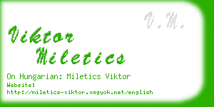 viktor miletics business card